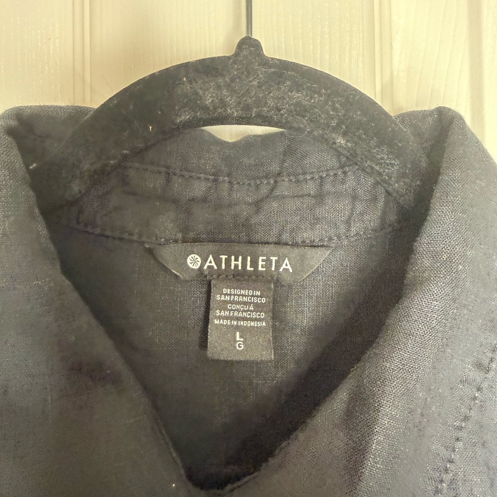 Athleta Classic Black Button Down Collared Shirt - image 5